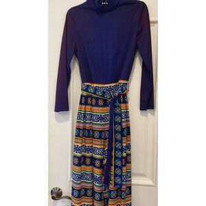 Vintage Sml Loungecraft Originals Womens Dress Jumpsuit Purple and Florals  READ